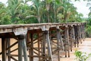 Wooden bridge over the Rio Cuiabazinho, Mato Grosso, Brazil