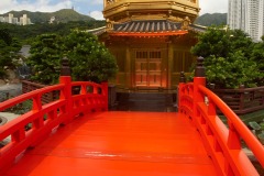 Bridge leading to the Golden pagoda The Pavilion of Absolute Perfection Nan Lian Garden