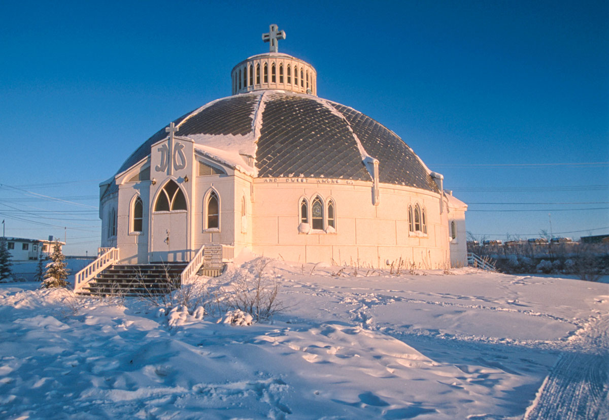 The igloo Church (Our Lady of Victory) at Inuvik, Northwest Territories, Canada Photo: Peter Llewellyn