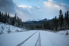 Smith Dorian Trail with light covering of snow, Kananaskis Country, Alberta, Canada