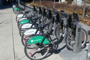 Rental bikes in Downtown Toronto, Ontario, Canada, sponsored by Telus