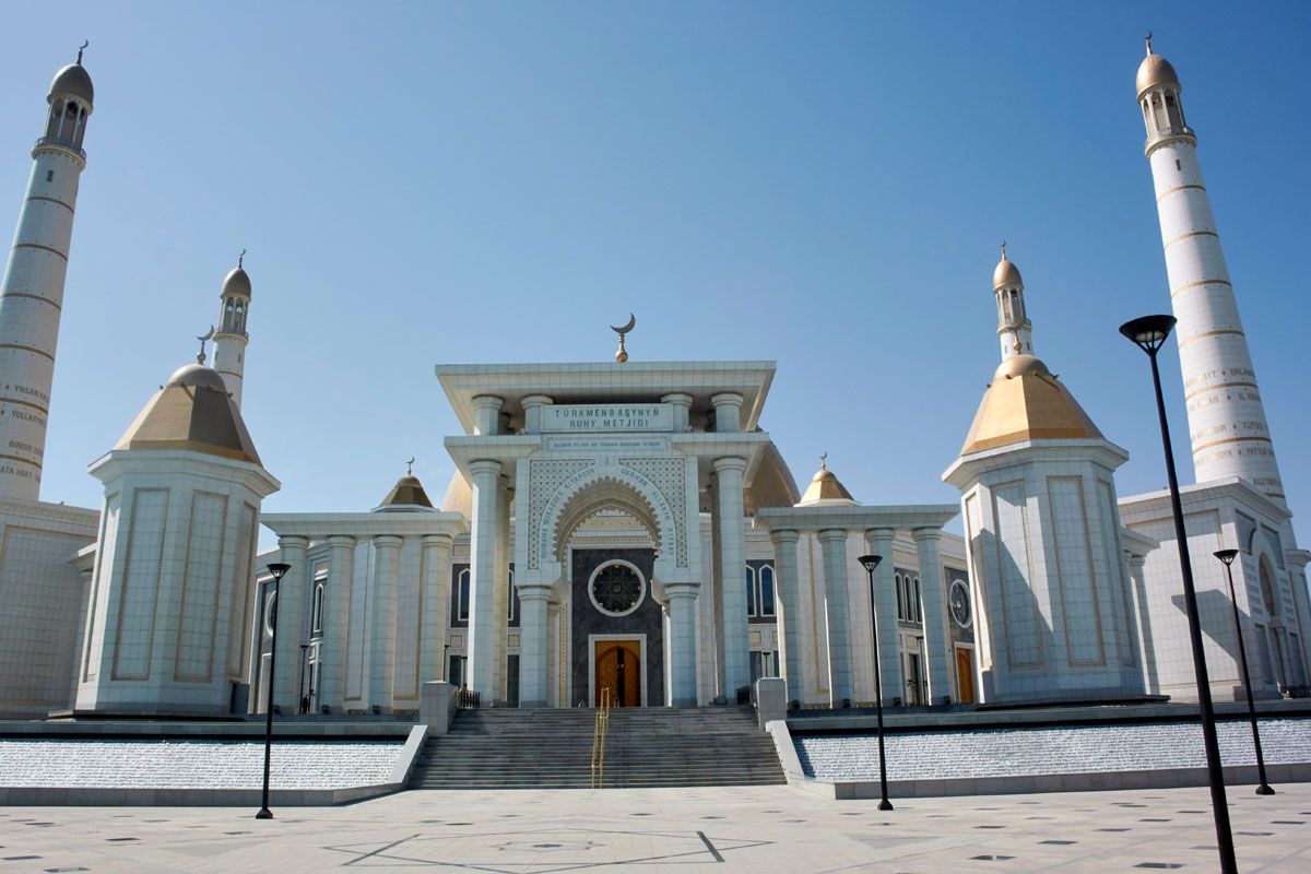 Ashgabat - Ruhy Mosque also known as Gypjak Mosque at the village of Gypjak near Ashgabat, Turkmenistan