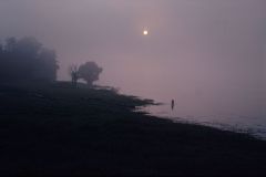 Fisherman at Sunrise on River Marne Photo: Peter Llewellyn