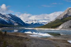 Spray Lakes with very low water levels, Kananaskis Country, Alberta, Canada