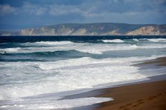 Waves pound the beach at Point Reyes Beach North, , Point Reyes National Seashore, California, USA