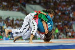 Ashgabat 2017 - 5th Asian Indoor & MartialArts Games 20-09-2017. Beltwrestling - Anara Ryskulova (KGZ) v M. Inatyllayewa (TKM) - Womens 55Kg division