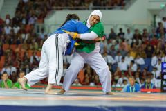 Ashgabat 2017 - 5th Asian Indoor & MartialArts Games 20-09-2017. Beltwrestling -M. Otgon (MGL) v Saeideh Rahimi (IRI) - Womens +75Kg division