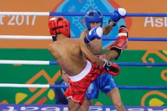 Ashgabat 2017 - 5th Asian Indoor & MartialArts Games 24-09-2017. Kickboxing - ASherali Musoev (UZB) v Akram Baratov (KGZ) - Mens LK 51Kg division