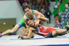 Ashgabat 2017 - 5th Asian Indoor & MartialArts Games 25-09-2017. Mens Wrestling, Yazan Eiwaid (JOR) v O aAberdiyew (TKM)