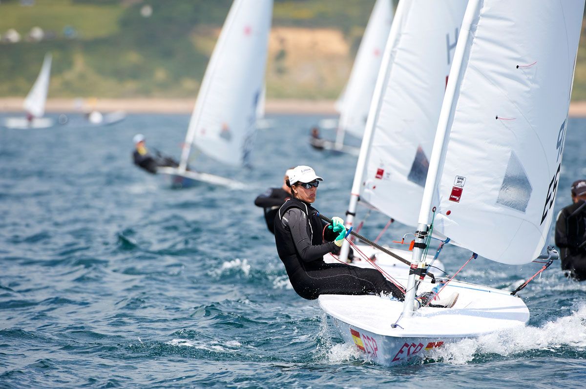 LUCIA REYES (ESP), Laser Radial, women's one person dinghy, Sailing Olympic Test Event, Weymouth, England