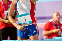 Modern Pentathlon World Cup Final London, Elodie Clouvel (FRA) competes in he running/shooting