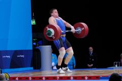 Dmitry KAPLIN (KAZ) in the clean and jerk, The London Prepares Weightlifting Olympic Test Event, ExCel Arena, London, England December 11, 2011.