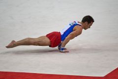 Gael da SILVA (FRA), competes in the floor exercise, The London Prepares Visa International Gymnastics, Olympic Test Event, North Greenwich Arena, London, England January 12, 2012.