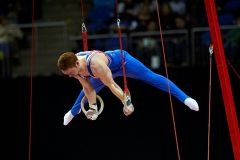 Daniel PURVIS (GBR), competes in the rings, The London Prepares Visa International Gymnastics, Olympic Test Event, North Greenwich Arena, London, England January 12, 2012.