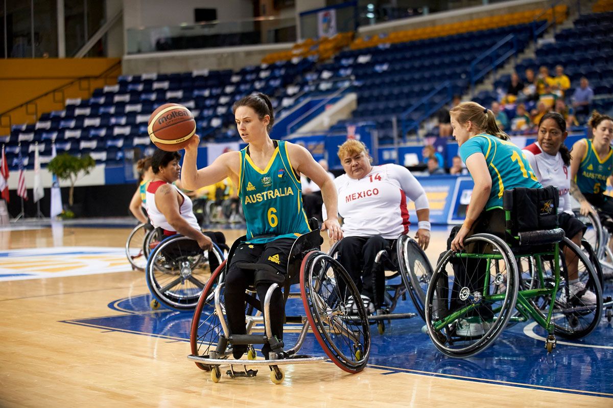 June 23, 2014; World Women's Wheelchair Basketball Championships, Mattamy Athletic Centre, Toronto Ontario, Canada, Australia v Mexico - KBridie Kean (AUS) with the ball - Photo: Peter Llewellyn