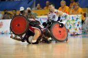 14 August 2015: TO2015 Parapanam Games, Wheelchair Rugby Gold medal match Canada v USA, Mississauga Sports Centre. Mike Whitehea