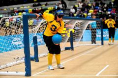 The London Prepares Goalball Paralympic Test Event - Sweden  v China, Handball Arena, Olympic Park,  London, England December 3, 2011. 

Handball is played by blind or partially sighted athletes wearing an eye shade to ensure no sight.