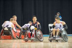 14 August 2015: TO2015 Parapanam Games, Wheelchair Rugby Gold medal match Canada v USA, Mississauga Sports Centre. Travis Murao
