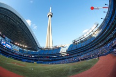 Aug 27, 2014; Toronto, Ontario, CAN; Rogers Stadium with CN Tower behind before the  Toronto Blue Jays vs Boston Red Sox Game at Rogers Centre. Mandatory Credit: Peter Llewellyn-USA TODAY Sports