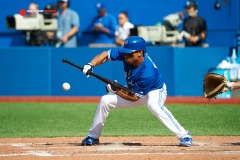 September 6 2015: Toronto Blue Jays Outfield Ben Revere (7) [7066] singles on a bunt in the sixth inning during Blue Jays 10 - 4 victory over Baltimore Orioles at Rogers Centre in Toronto, ON Canada.