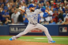 21 October 2015: Kansas City Royals relief pitcher Kelvin Herrera (40) pitches in the sixth inning game 5 of ALCS against Toronto Blue Jays at Rogers Centre Toronto ON Canada. Jays beat Royals  7 - 1. (Photo by Peter Llewellyn/Icon Sportswire)