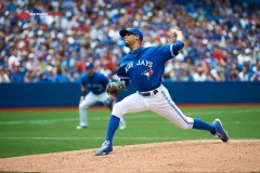 Aug 3, 2015; Toronto, Ontario, CAN; Toronto Blue Jays opening pitcher David Price (14) pitches in the fourth inning against Minnesota Twins at Rogers Centre. Mandatory Credit: Peter Llewellyn-USA TODAY Sports