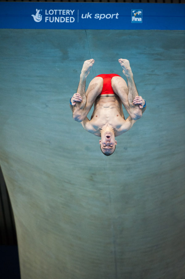 London, England, 12-02-25. Gleb GALPERIN (RUS) competing in the men's 10m platform semi-finals at the 18th FINA Visa World Cup Diving, Olympic Aquatics Centre. Part of the London Prepares Olympic preparations.