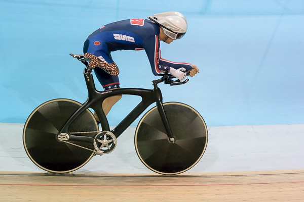8 August 2015: TO2015 Panam Games, Track Cycling - Mens Individual Pursuit C1-3, Todd Key (USA), Milton Velodrome, Milton, Ontar